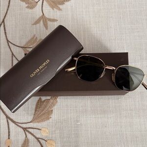 Oliver Peoples Gold and Black Sunglasses